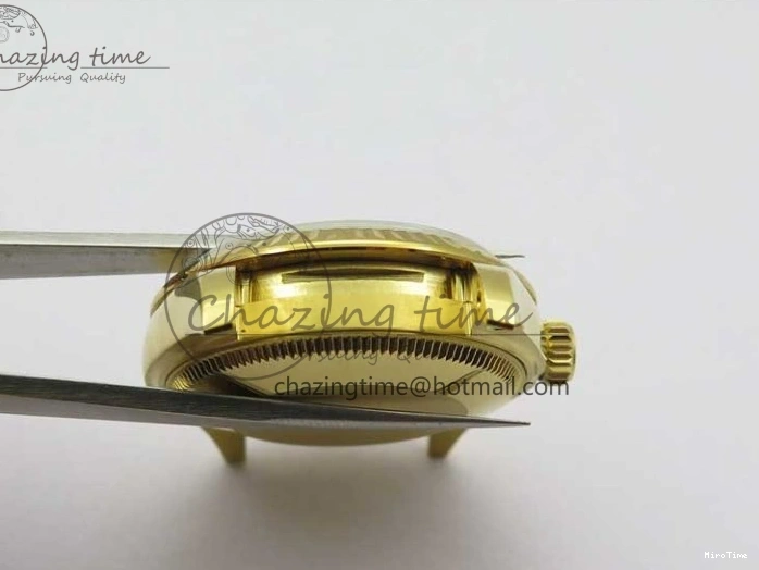 MiroTime 0408 Versatile Daydate 278288 31mm YG EWF Best Edition Green Malachite Dial Crystal Markers on YG President Bracelet ETA 2606